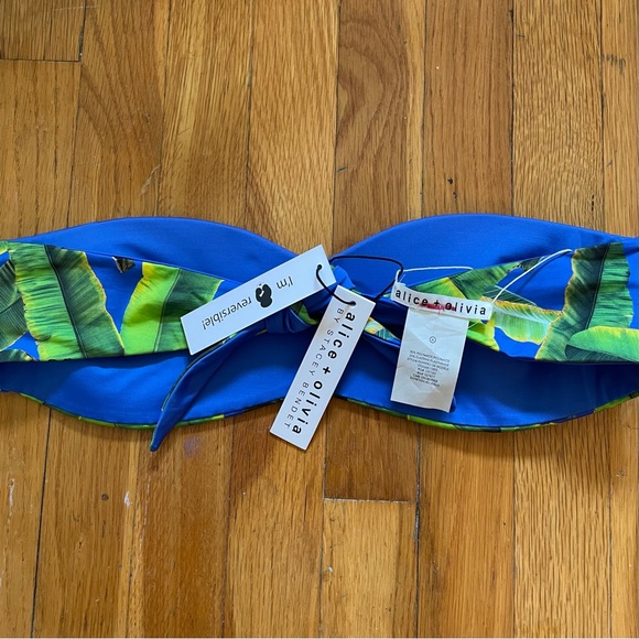 Alice + Olivia Peri Reversible Bandeau Bikini Top in Palm NWT - Picture 10 of 12